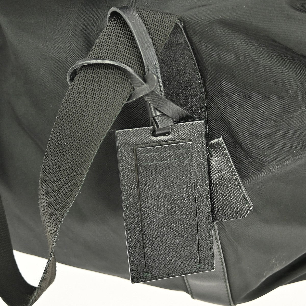 Prada Weekend Duffle Bag Tessuto with Saffiano Leather, BLACK, NYLON, Travel bag