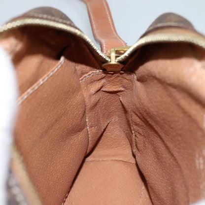 Celine Macadam Shoulder Bag Leather, BROWN, LEATHER, Shoulder bag