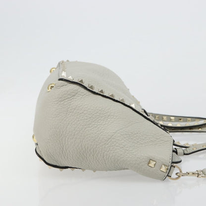 Valentino Garavani Rockstud Tote Textured Leather, Gray, Leather, Tote Bag