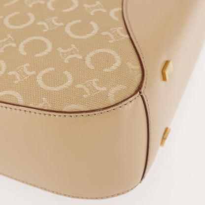 Celine Macadam Shoulder Bag Canvas, BEIGE, CANVAS, Shoulder bag