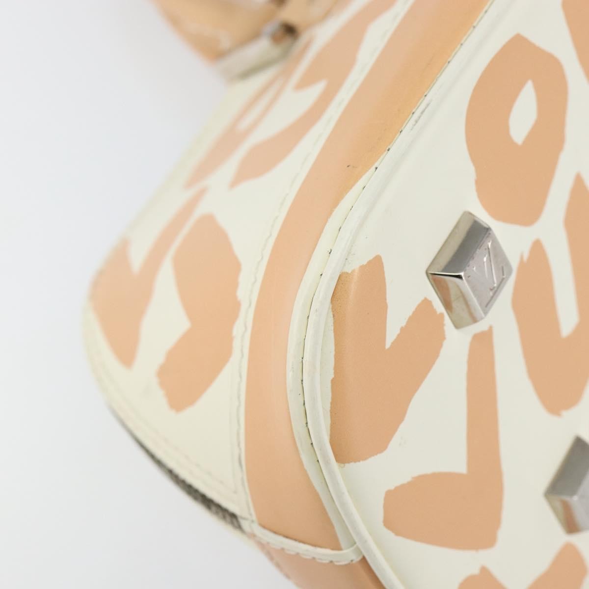 Louis Vuitton Alma Handbag Limited Edition Graffiti Leather, WHITE, CANVAS, Handbag