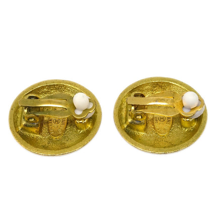 Chanel Vintage CC Round Clip-On Earrings Metal, GOLD, GOLD_PLATED, Earrings