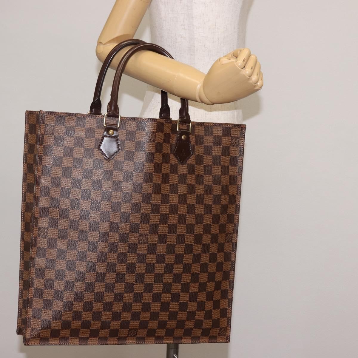 Louis Vuitton Sac Plat Bag Damier, BROWN, CANVAS, Handbag