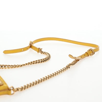 Prada Logo Chain Crossbody Bag Tessuto and Saffiano Leather, YELLOW, NYLON, Clutche & pouche
