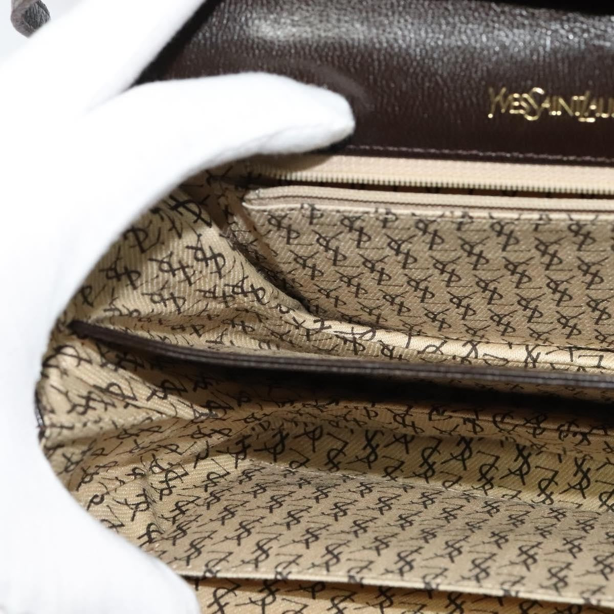 Saint Laurent Vintage Shoulder Bag Leather, BROWN, LEATHER, Shoulder bag