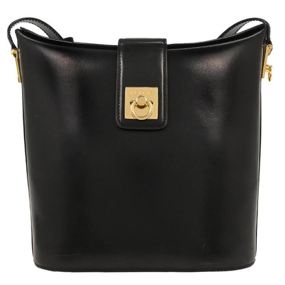 Celine Vintage Shoulder Bag Leather, BLACK, LEATHER, Shoulder bag