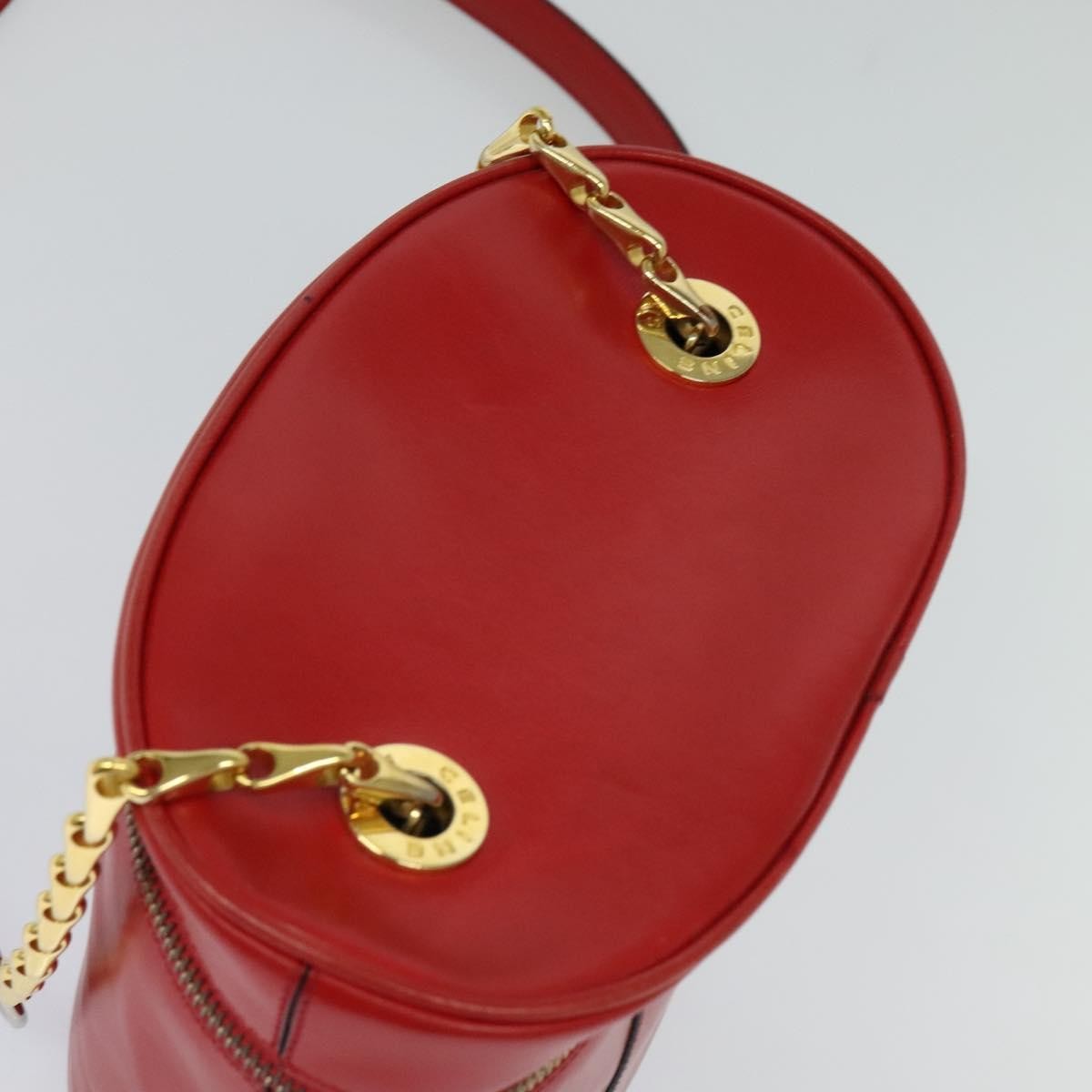 Celine Chain Shoulder Bag Leather, RED, LEATHER, Shoulder bag