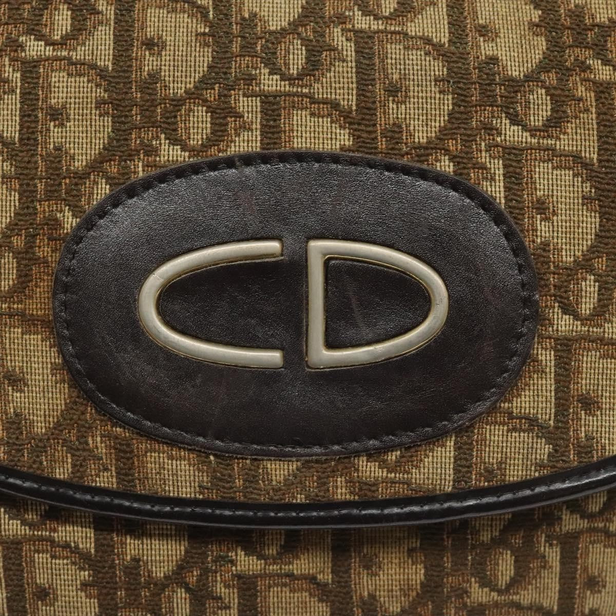 Christian Dior Vintage CD Flap Shoulder Bag Canvas, BROWN, CANVAS, Shoulder bag