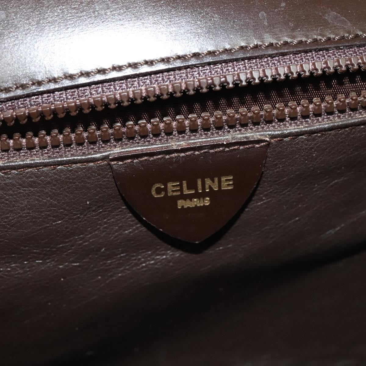 Celine Vintage Circle Logo Crossbody Bag Leather, BLACK, LEATHER, Shoulder bag