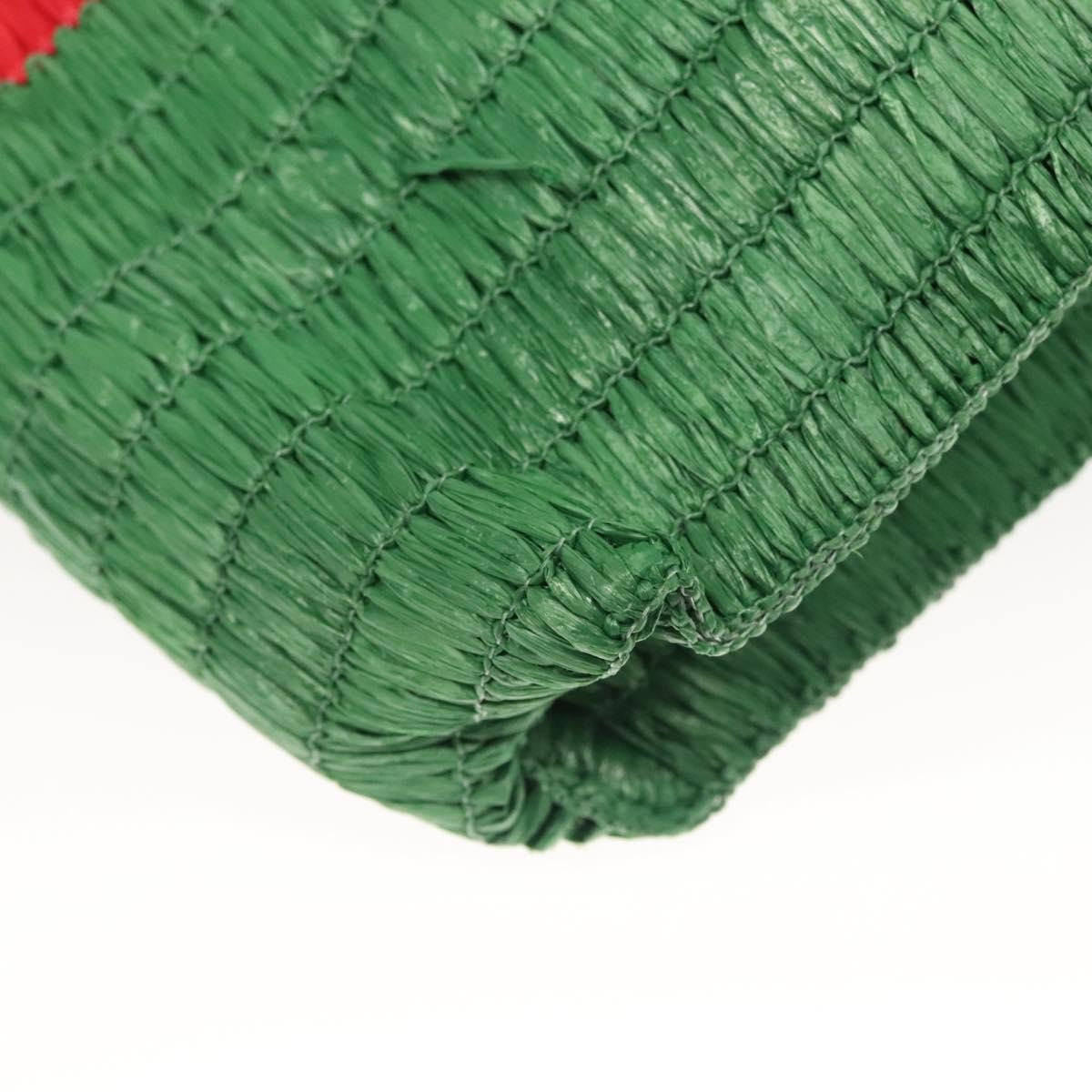 Gucci Cestino Tote Woven Raffia, GREEN, WICKER, Tote bag