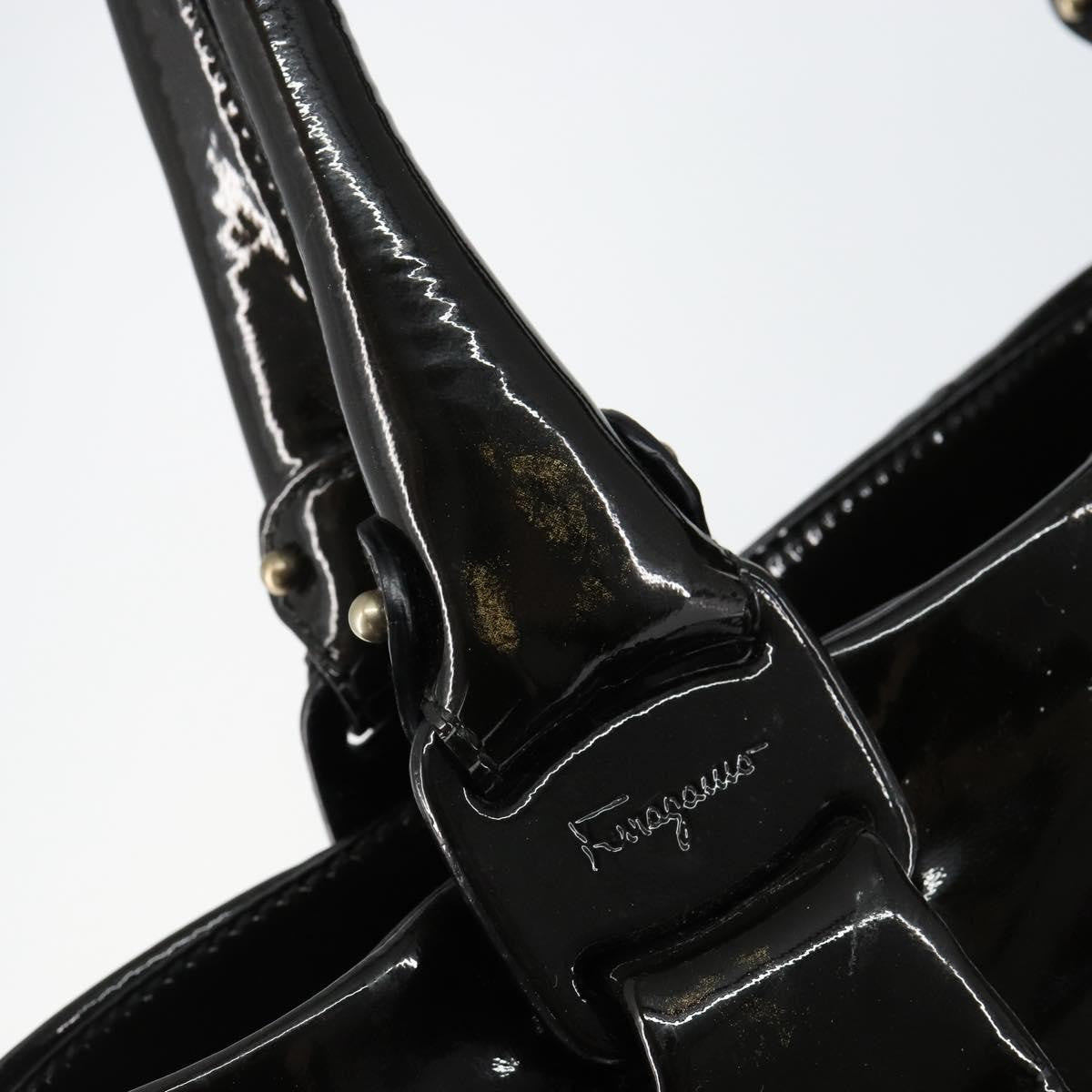 Salvatore Ferragamo Vintage Tote bag Patent Leather, BLACK, PATENT_LEATHER, Tote bag