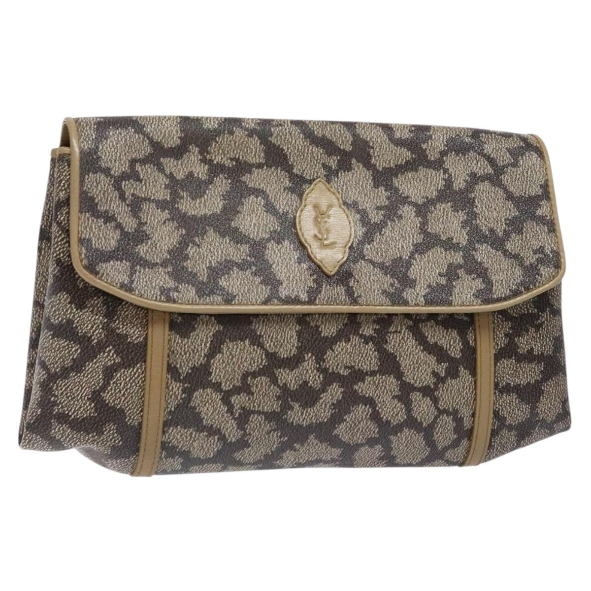 Saint Laurent Vintage Clutch PVC, BEIGE, PVC, Clutche & pouche