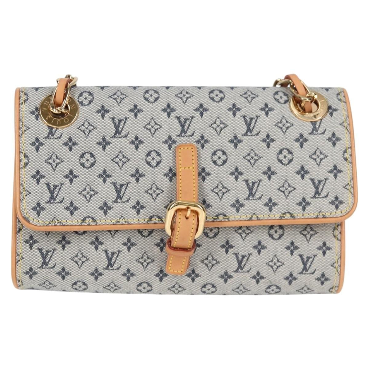Louis Vuitton Camille Handbag Mini Lin, BLUE, CANVAS, Handbag