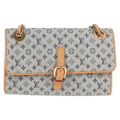Louis Vuitton Camille Handbag Mini Lin, BLUE, CANVAS, Handbag