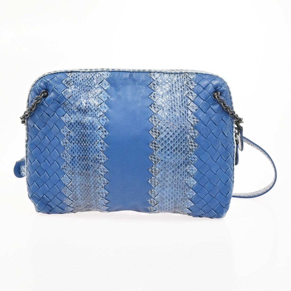 Bottega Veneta Intrecciato Shoulder bag Leather, Blue, Leather, Handbag