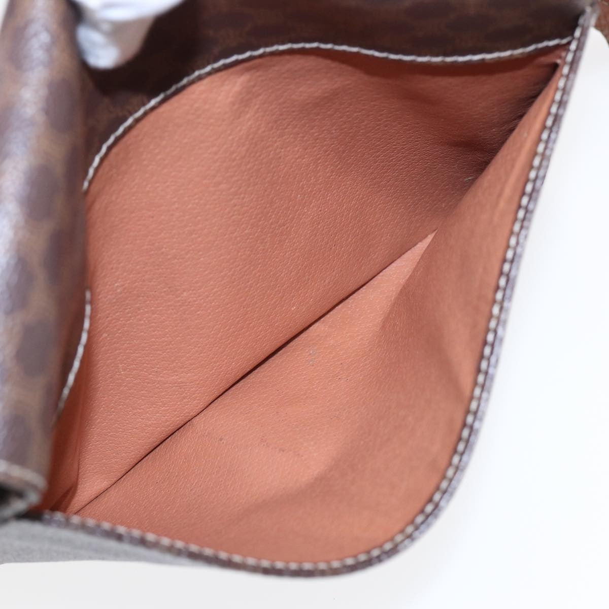 Celine Vintage Macadam Circle Logo Shoulder Bag Canvas and Leather, BROWN, CANVAS, Shoulder bag