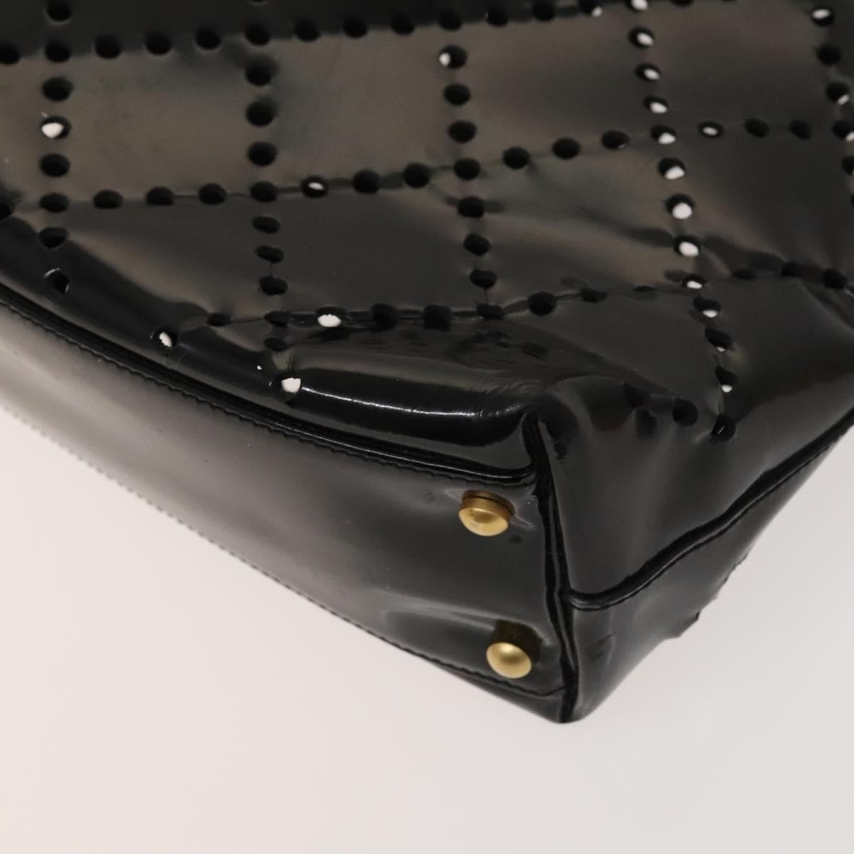 Chanel CC Chain Tote Perforated Patent, BLACK, PATENT_LEATHER, Tote bag