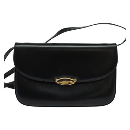 Bally Vintage Shoulder Bag Leather, Black, Leather, Shoulder Bag