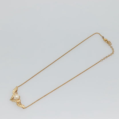 Christian Dior Collar Necklace Metal with Faux Pearls, GOLD, METAL, Necklace