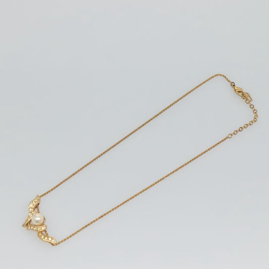 Christian Dior Collar Necklace Metal with Faux Pearls, GOLD, METAL, Necklace