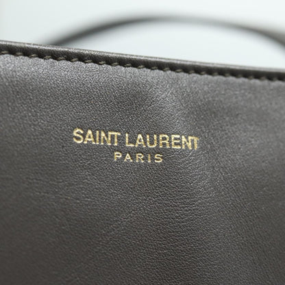 Saint Laurent Shopper Tote Leather, GRAY, LEATHER, Tote bag
