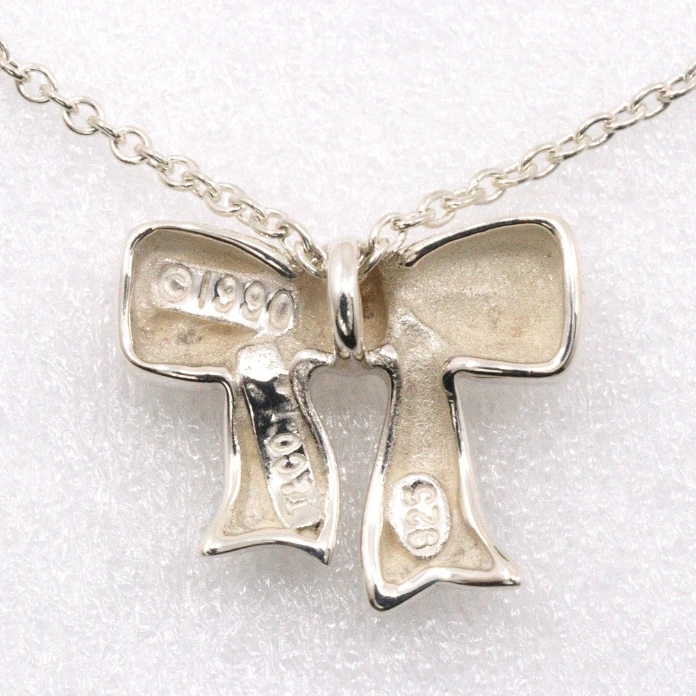 Tiffany & Co. Ribbon Bow Pendant Necklace Silver, SILVER, SILVER, Necklace