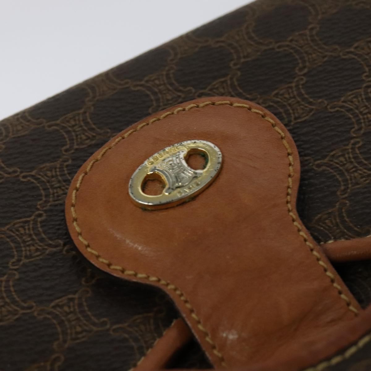 Celine Macadam Shoulder Bag PVC Leather, BROWN, CANVAS, Shoulder bag