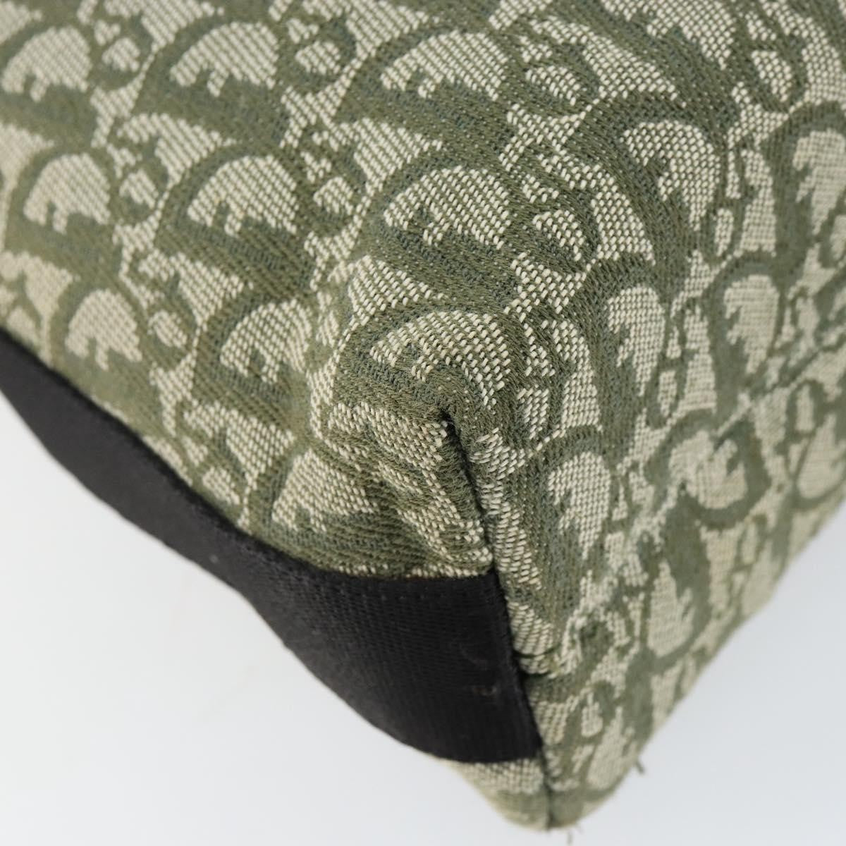 Christian Dior Vintage Trotter Shoulder Bag Canvas, GREEN, CANVAS, Shoulder bag