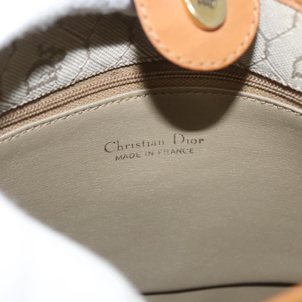 Christian Dior Vintage Honeycomb Shoulder Bag Canvas and Leather, BEIGE, CANVAS, Shoulder bag