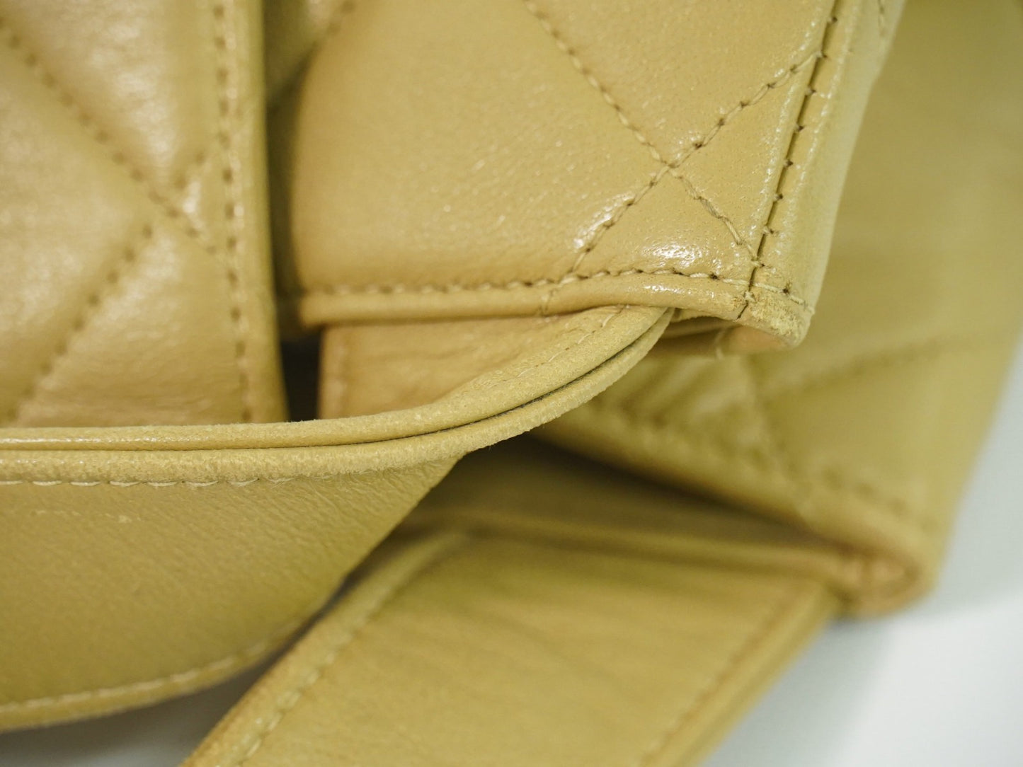 Chanel Vintage Tote Leather, BEIGE, LEATHER, Tote bag