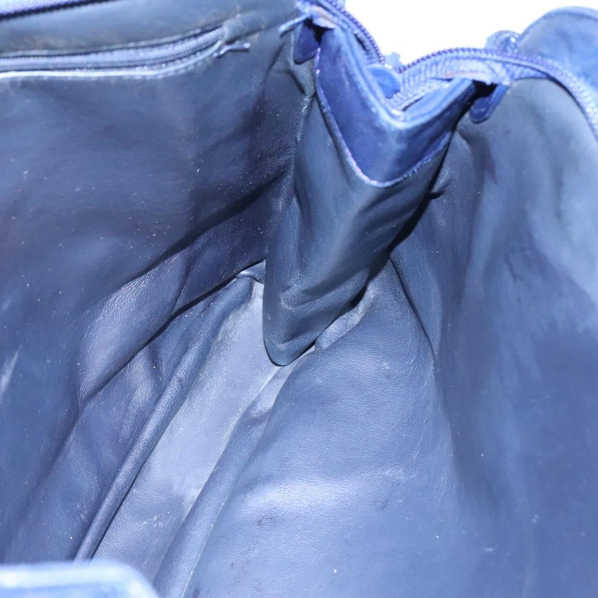 Bally Vintage Shoulder Bag Leather, NAVY, LEATHER, Shoulder bag