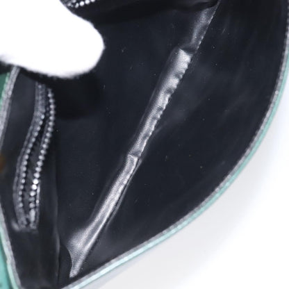 Celine Vintage Triomphe Flap Bag Leather, GREEN, LEATHER, Shoulder bag