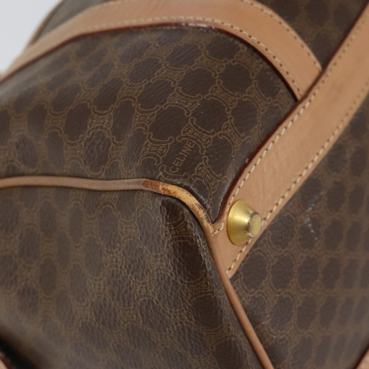 Celine Vintage Macadam Boston bag Canvas, BROWN, CANVAS, Travel bag