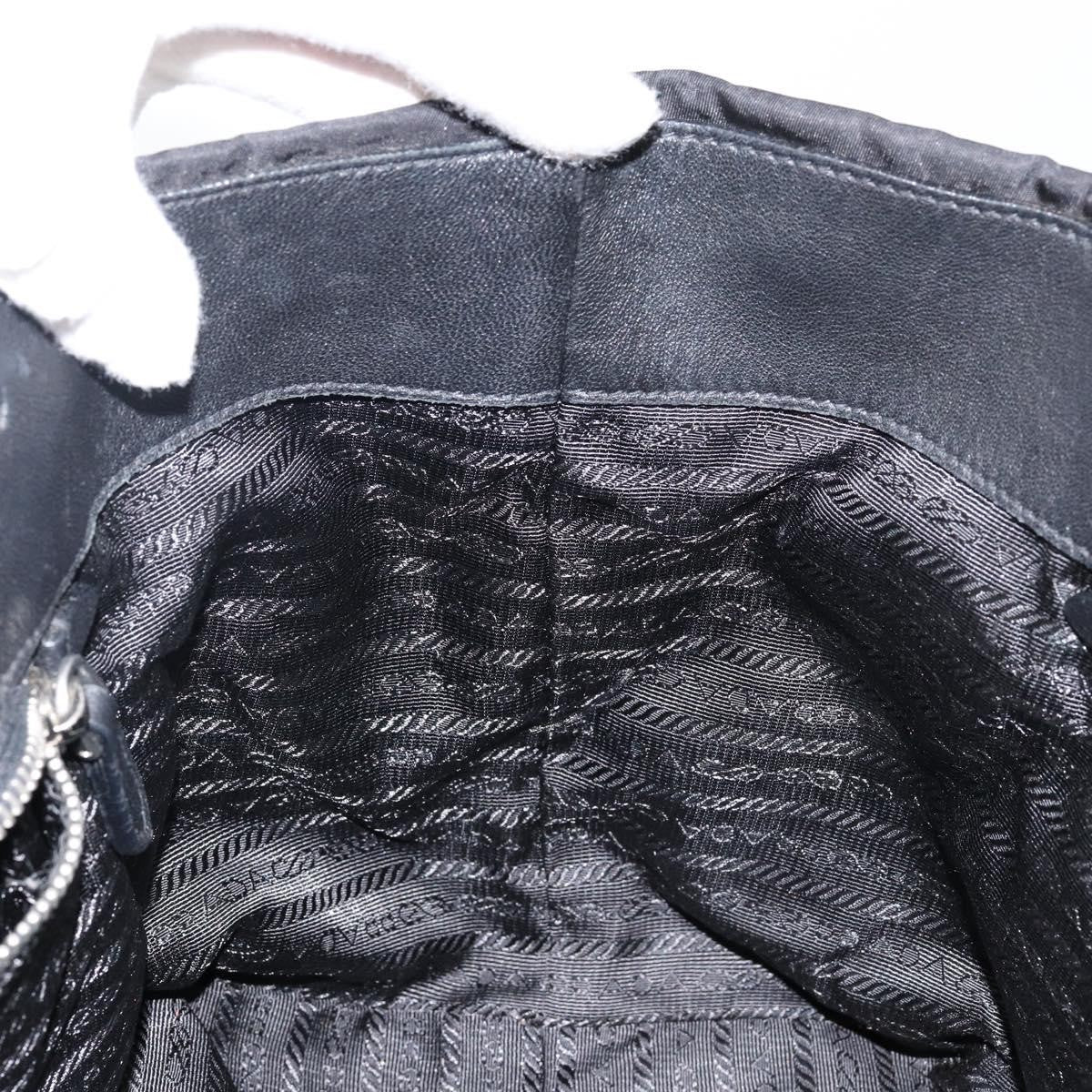 Prada Bow Tote Tessuto with Leather, BLACK, NYLON, Tote bag