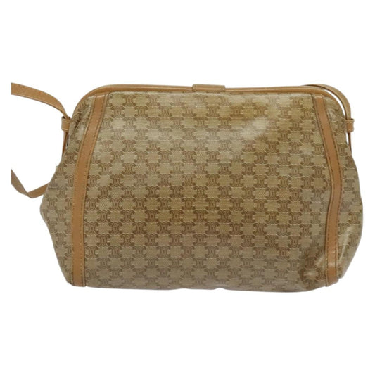 Celine Macadam Shoulder Bag PVC Leather, BEIGE, PVC, Shoulder bag