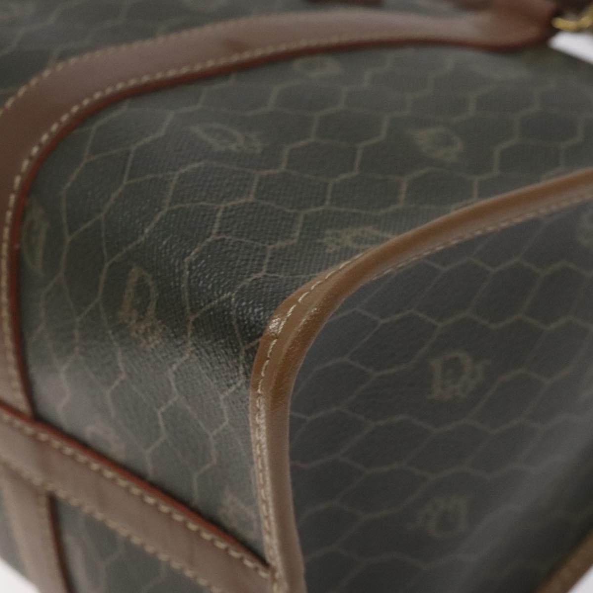Christian Dior Vintage Honeycomb Handbag Canvas Leather, BLACK, CANVAS, Handbag