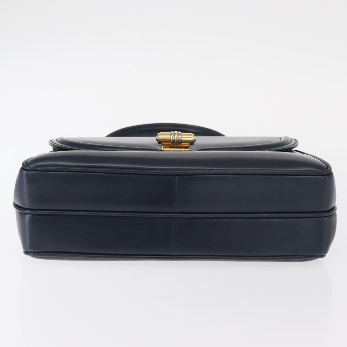 Gucci Vintage Handbag Leather, NAVY, LEATHER, Handbag