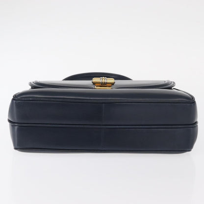Gucci Vintage Handbag Leather, NAVY, LEATHER, Handbag