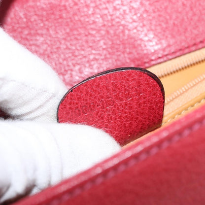 Gucci Vintage Bamboo Handle Bag Leather, RED, LEATHER, Handbag