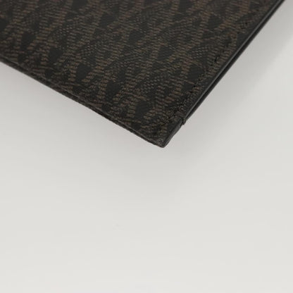 Saint Laurent Zip Pouch Monogram Canvas, BROWN, PVC, Clutche & pouche