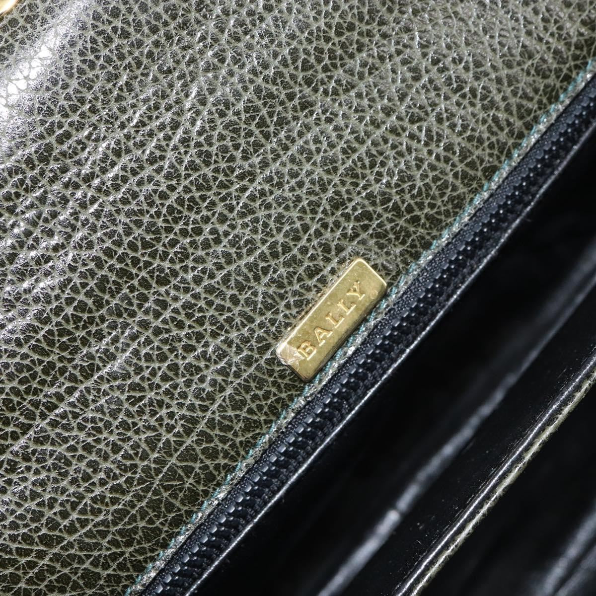 Bally Vintage Handbag Leather, KHAKI, LEATHER, Handbag