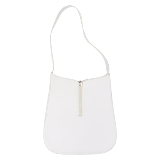 Salvatore Ferragamo Gancini Shoulder Bag Leather, WHITE, LEATHER, Shoulder bag