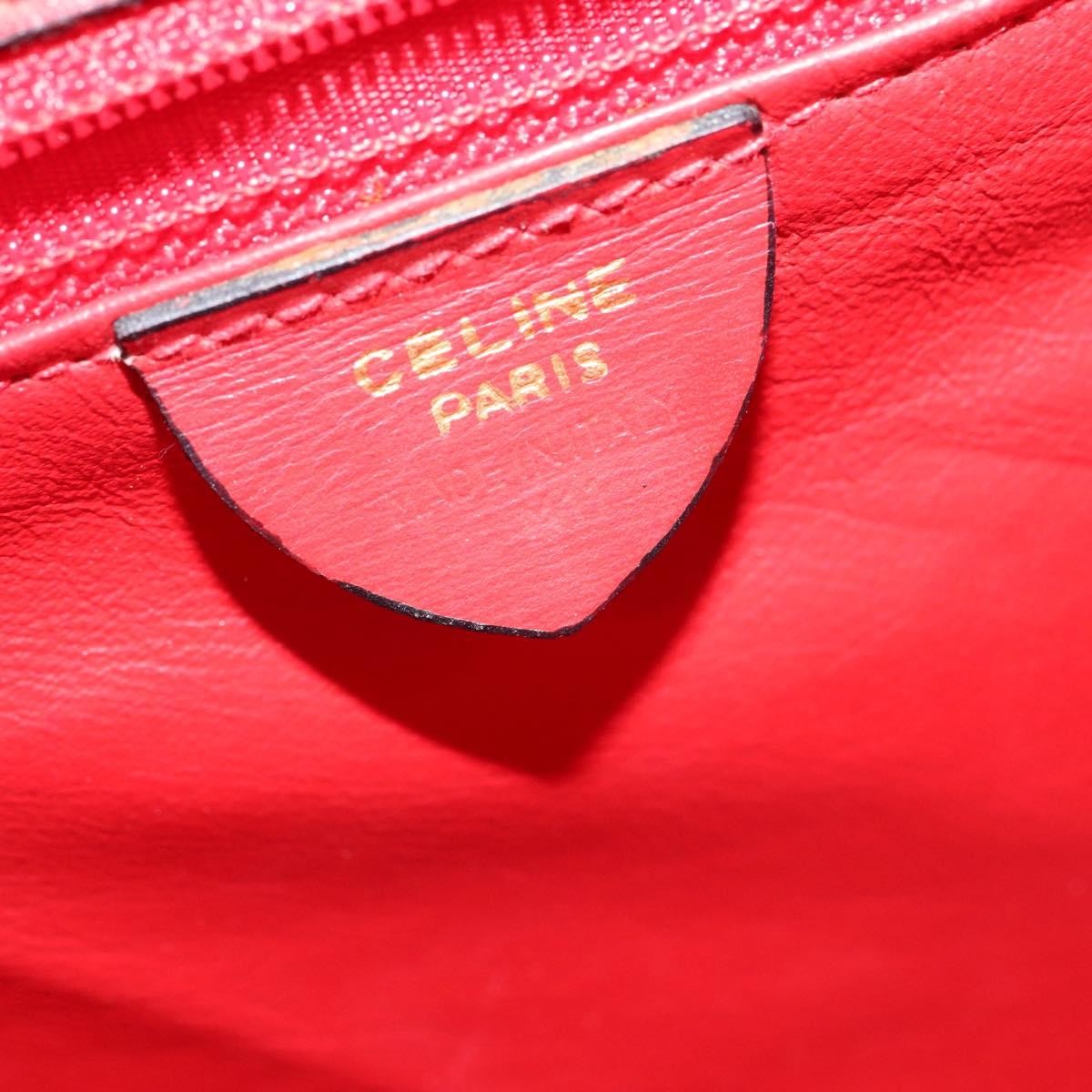 Celine Vintage Logo Top Handle Bag Leather, RED, LEATHER, Handbag