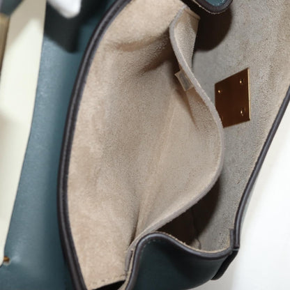 Chloe Drew Shoulder Bag Leather, BLUE, LEATHER, Shoulder bag