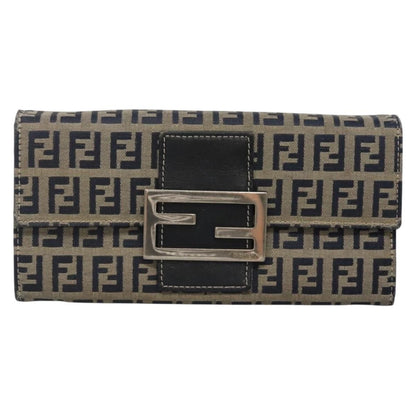 Fendi FF Continental Wallet Canvas, NAVY, CANVAS, Wallets