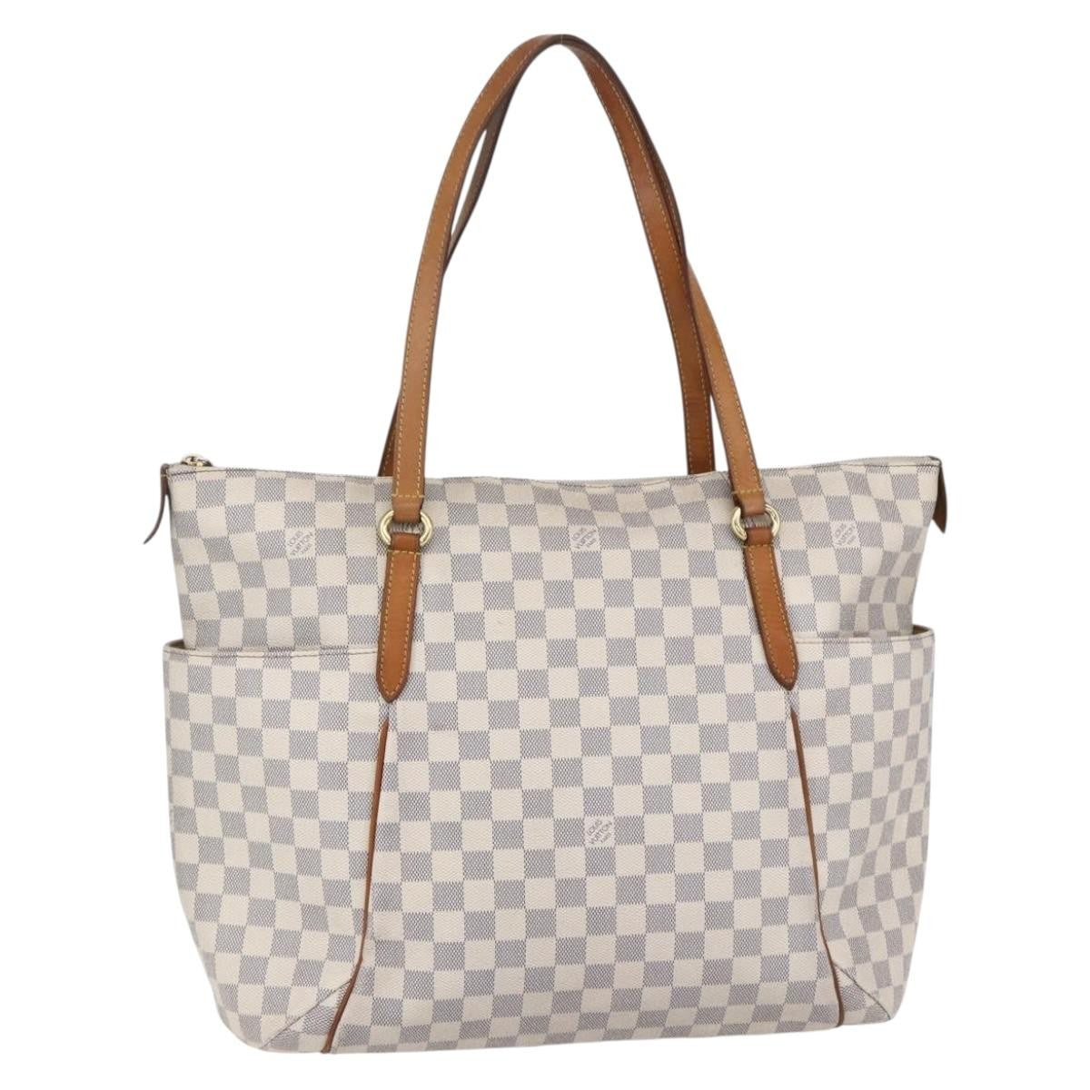 Louis Vuitton Totally Handbag Damier azur, WHITE, CANVAS, Tote bag
