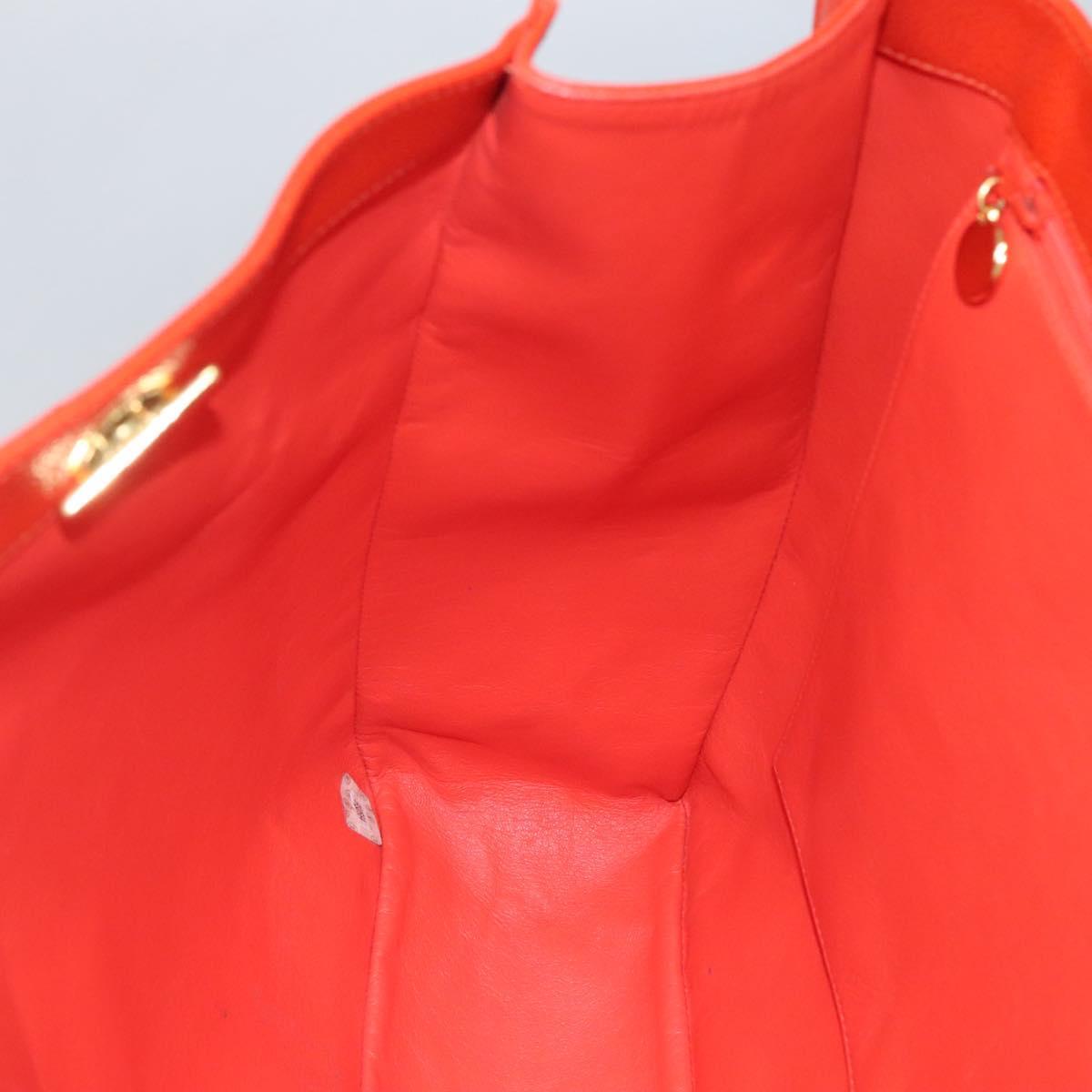 Chanel Grand Shopping Tote Quilted Calfskin, ORANGE, LEATHER, Tote bag