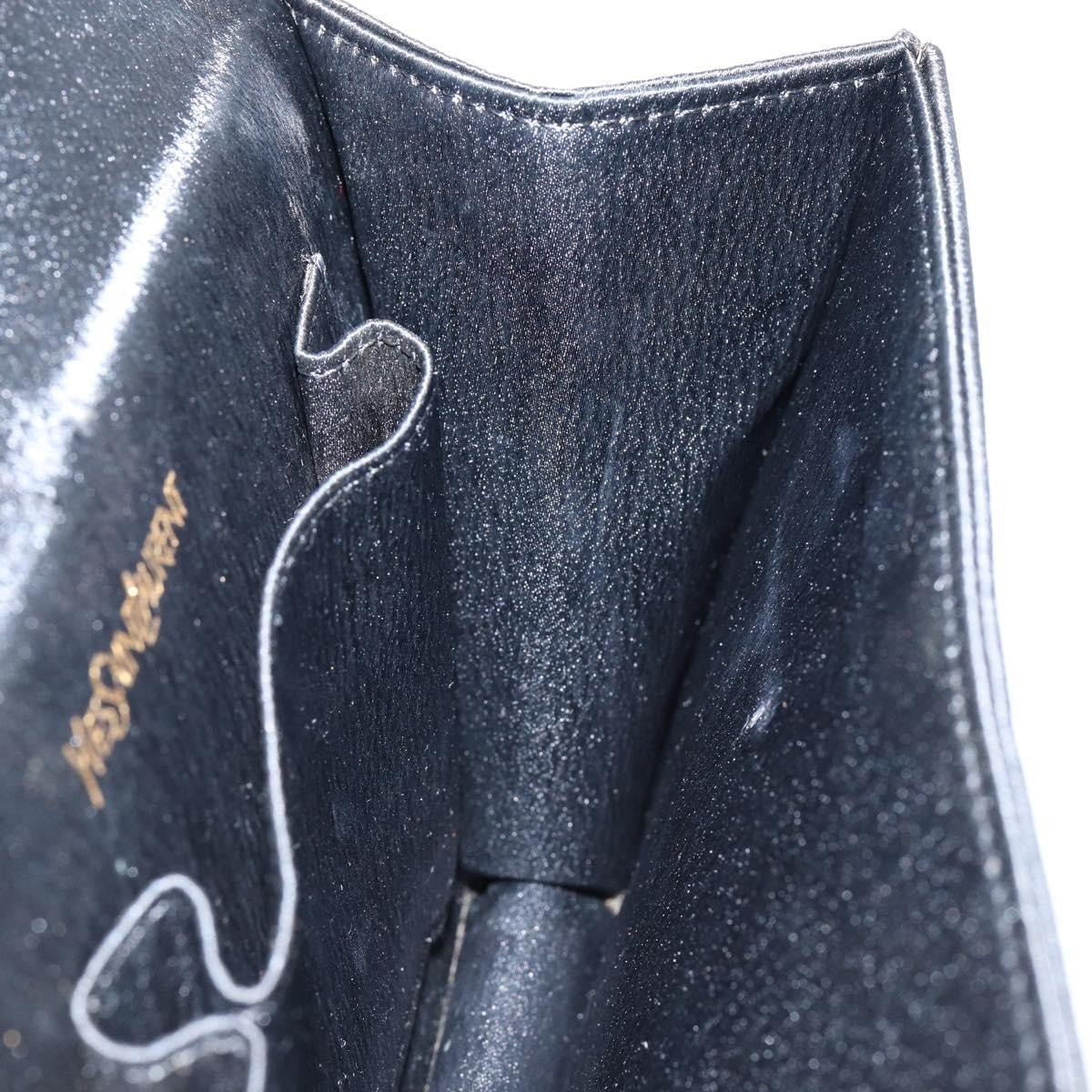 Saint Laurent Vintage Pouch Satin, BLACK, SATIN, Clutche & pouche