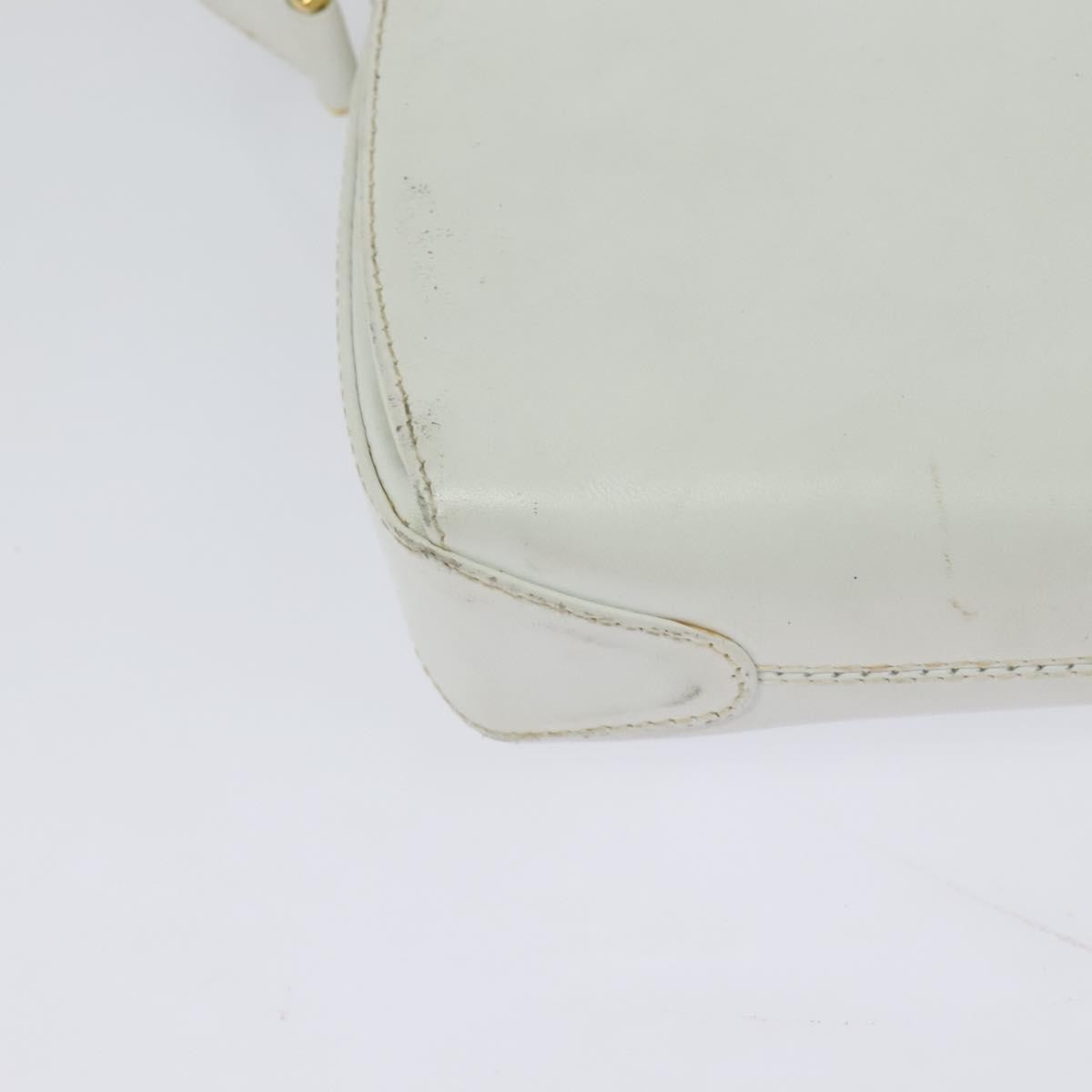 Gucci Vintage Flap Crossbody Bag Leather, WHITE, LEATHER, Shoulder bag