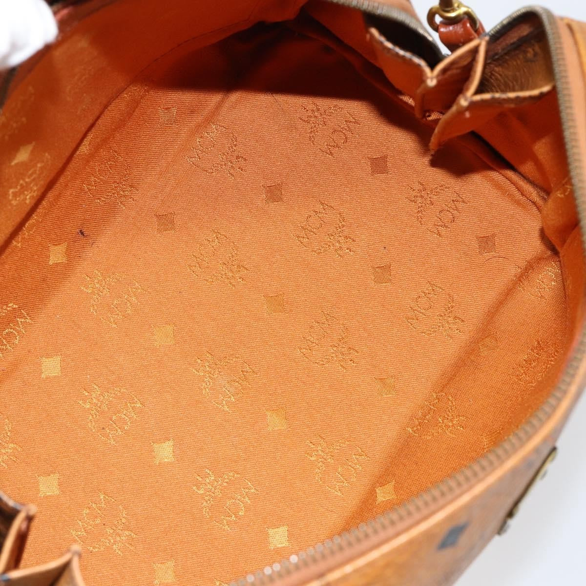 MCM Visetos Handbag Canvas and Leather, BROWN, CANVAS, Handbag